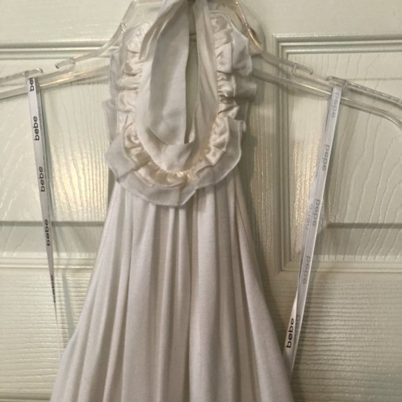 NWT Halter and Lace White bebe Dress - Picture 3 of 5